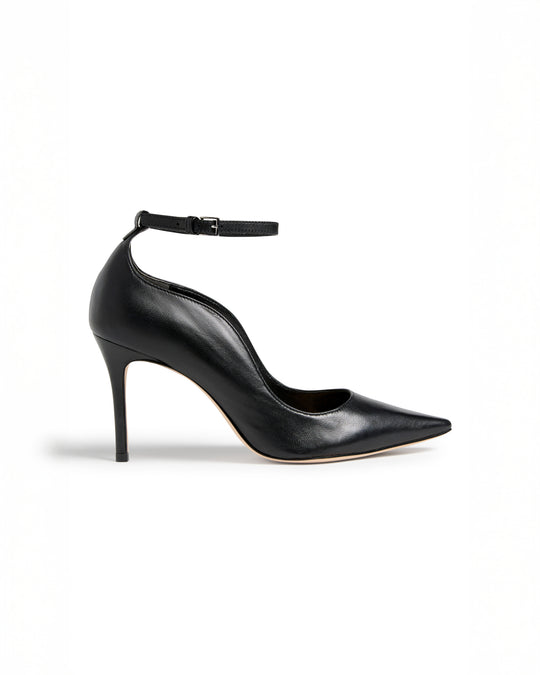 Riley Soft Curve Pointed Toe Ankle Strap Heel