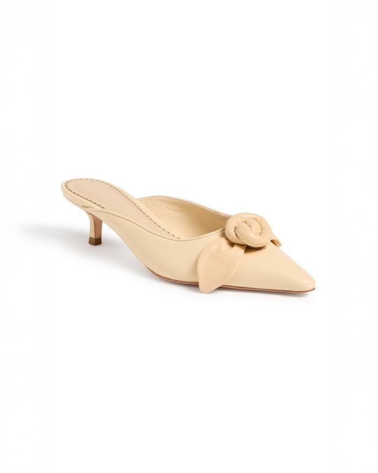 Layla Knotted Rose Kitten Heel