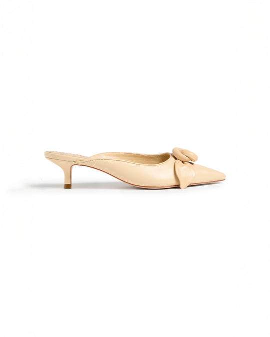 Layla Knotted Rose Kitten Heel