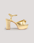 Arianna Knotted Rose Metallic Platform