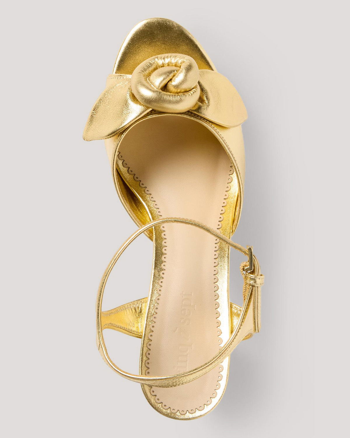 Arianna Knotted Rose Metallic Platform