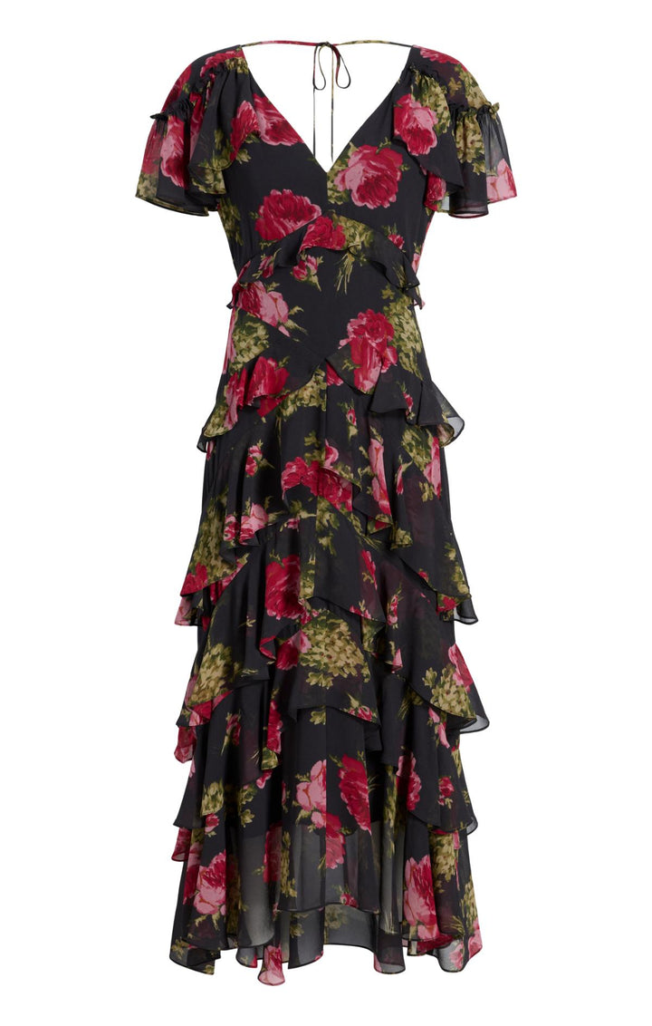 knee length dresses for ladies The Vivian Dress in Gold Baroque Floral 0 / Gold Baroque Floral