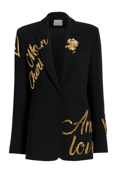 Crushed Sequin Loveletter Karlie Blazer