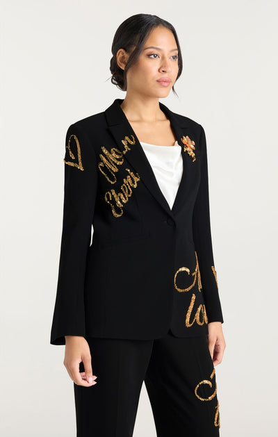 Crushed Sequin Loveletter Karlie Blazer