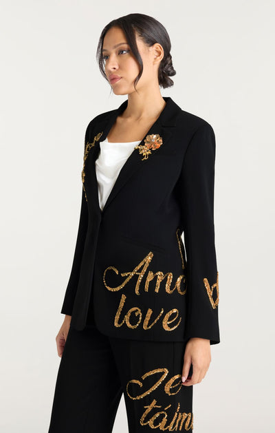 Crushed Sequin Loveletter Karlie Blazer