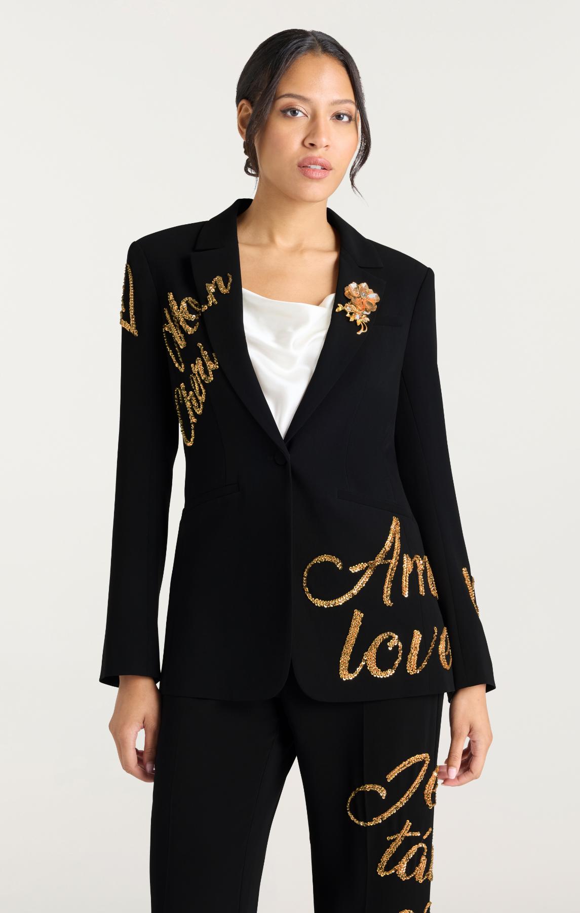 Crushed Sequin Loveletter Karlie Blazer