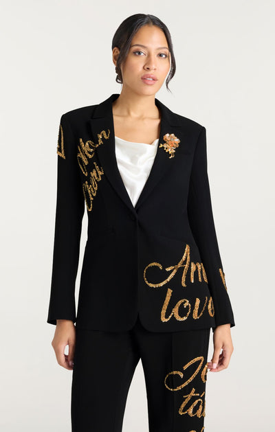 Crushed Sequin Loveletter Karlie Blazer