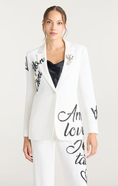 Crushed Sequin Loveletter Karlie Blazer