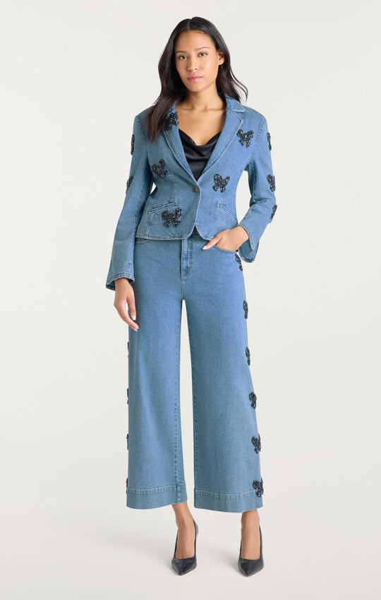 Rhinestone Bow Le Petit Long Sleeve Khloe Blazer