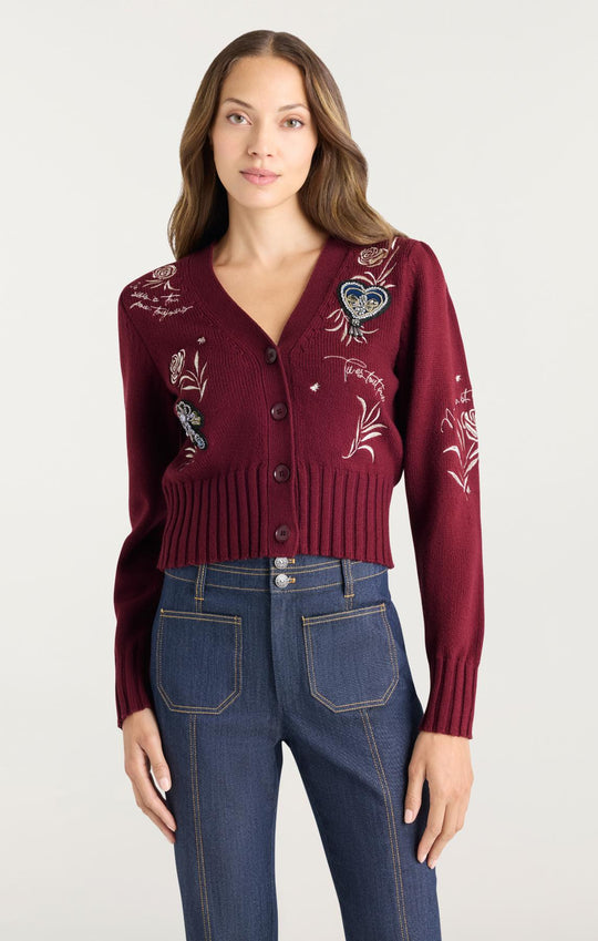 Heritage Rose Patch Morgan Cardigan