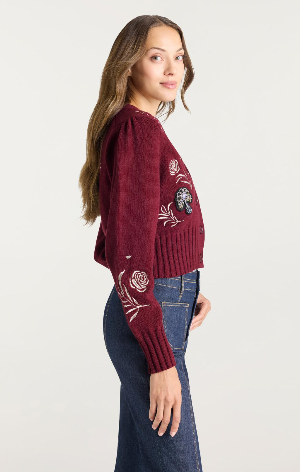 Heritage Rose Patch Morgan Cardigan