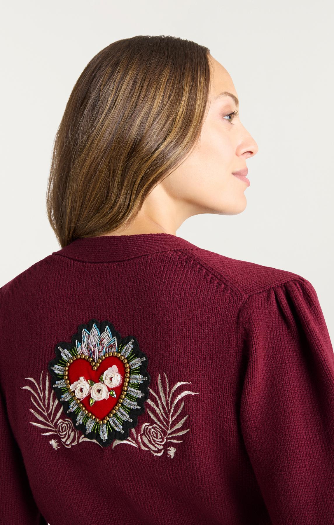 Heritage Rose Patch Morgan Cardigan