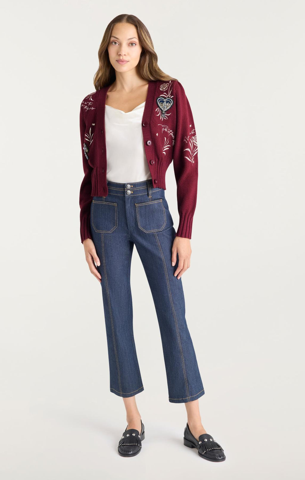 Heritage Rose Patch Morgan Cardigan