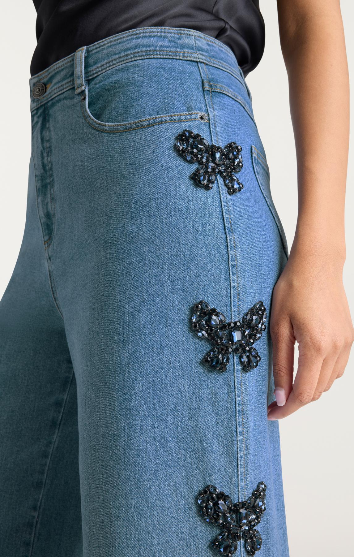 Rhinestone Bow Betsy Jeans