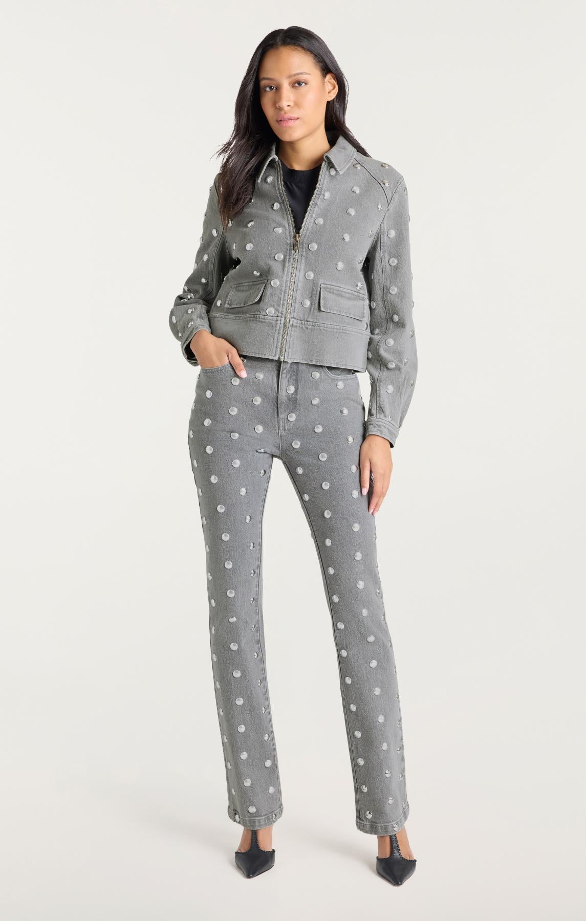 Studded Denim Sammy Pant