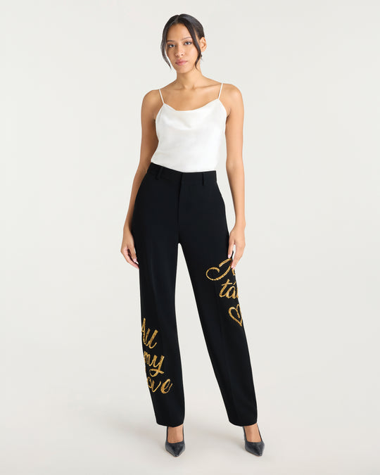 Crushed Sequin Loveletter Collins Pant