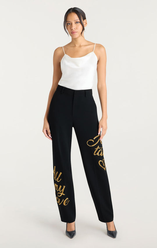 Crushed Sequin Loveletter Collins Pant