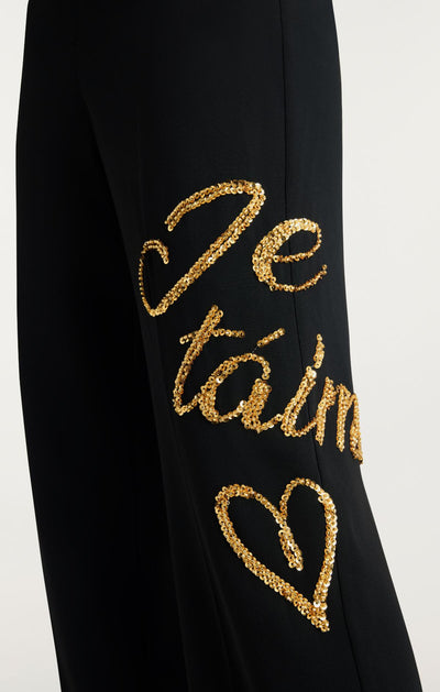 Crushed Sequin Loveletter Collins Pant