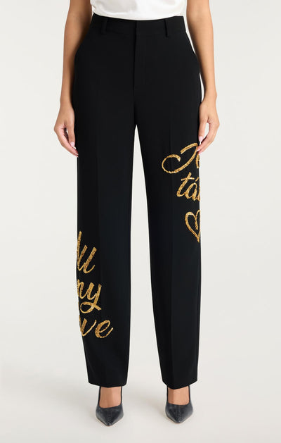 Crushed Sequin Loveletter Collins Pant