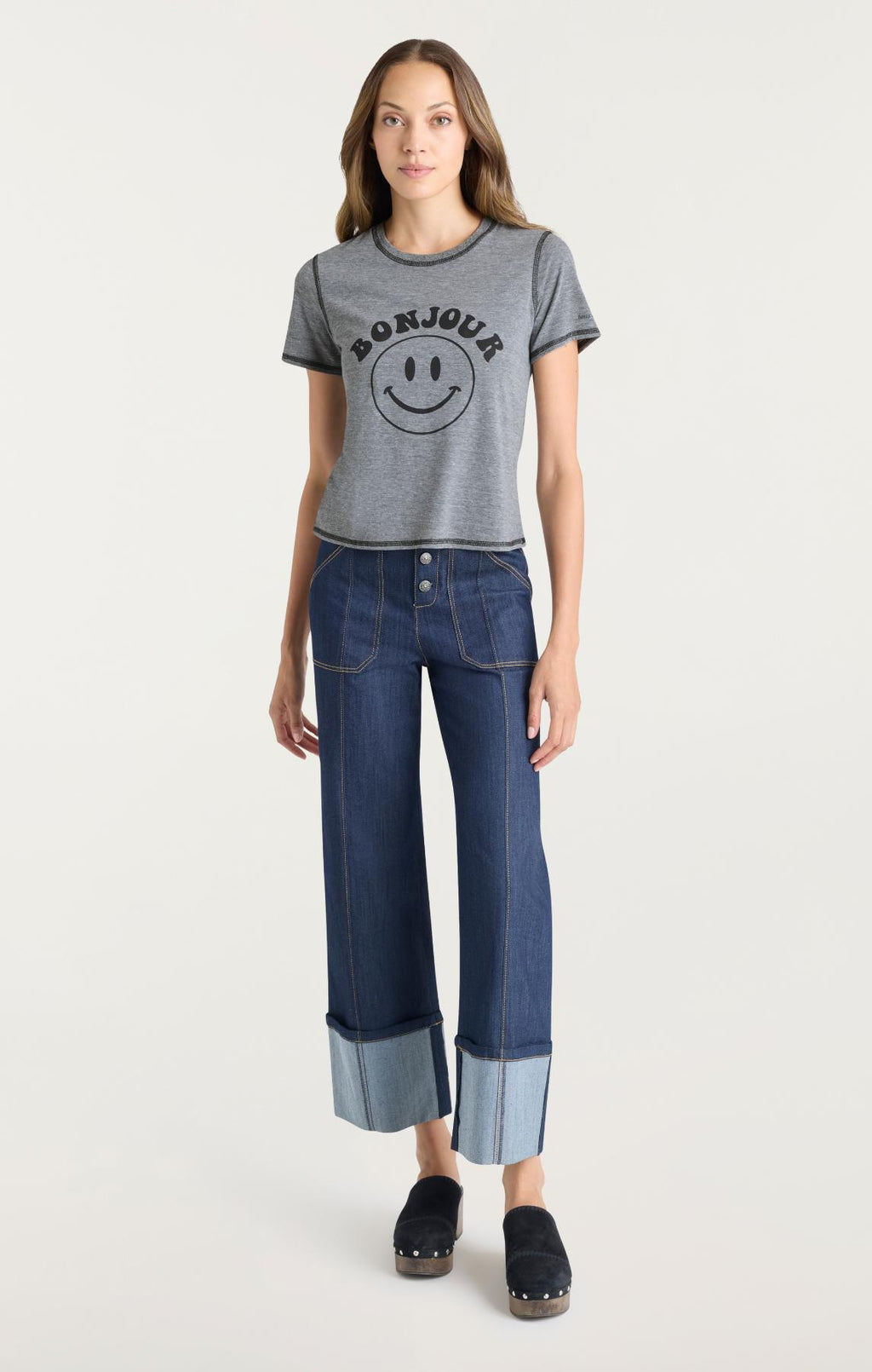 Bonjour Smiley Shrunken Tee