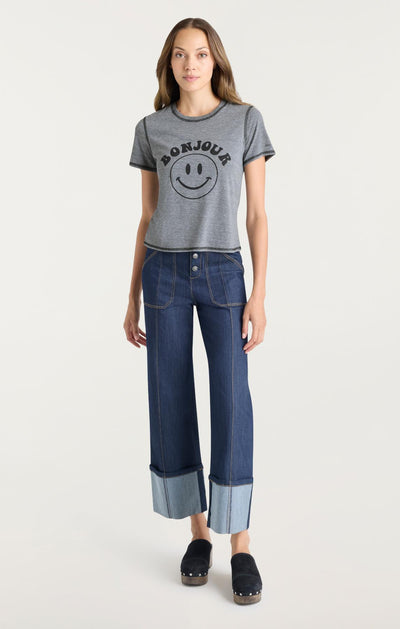 Bonjour Smiley Shrunken Tee