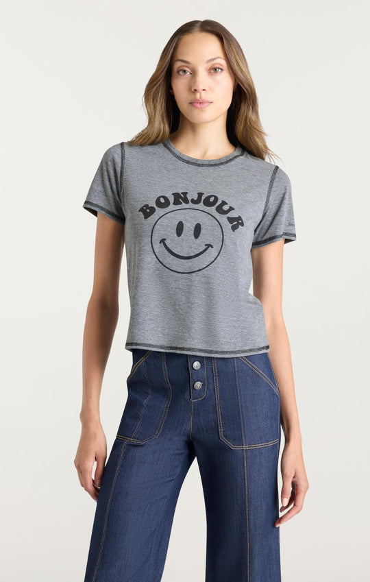 Bonjour Smiley Shrunken Tee