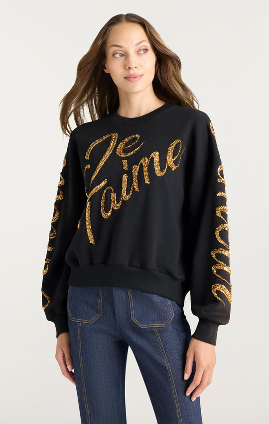 Crushed Sequin Loveletter Brandy Pullover