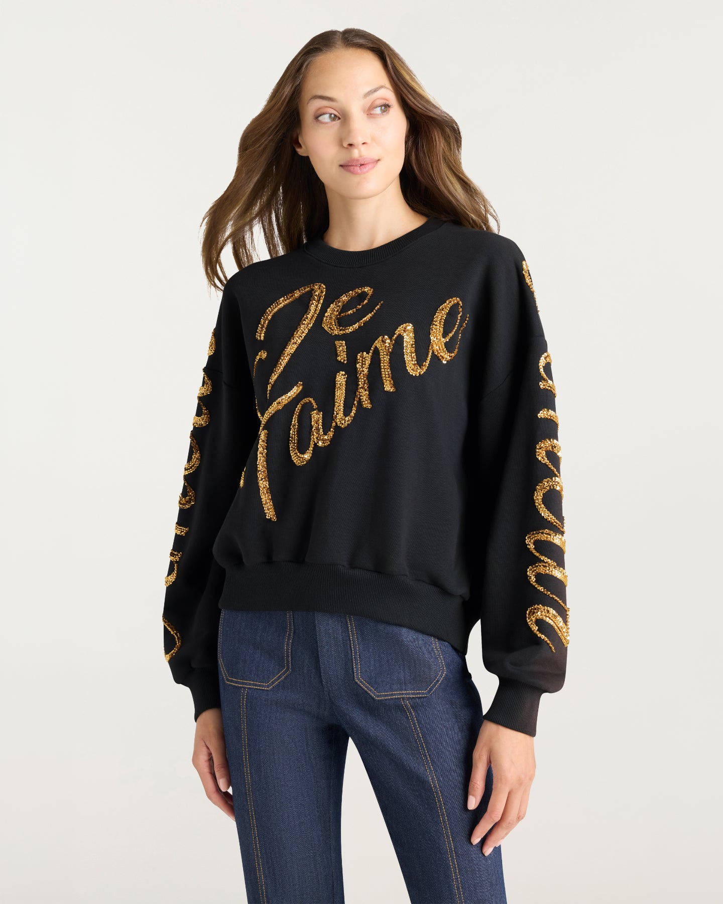 Crushed Sequin Loveletter Brandy Pullover