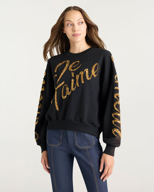 Crushed Sequin Loveletter Brandy Pullover
