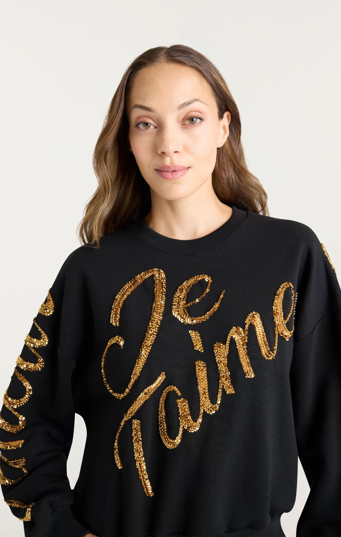 Crushed Sequin Loveletter Brandy Pullover