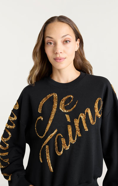 Crushed Sequin Loveletter Brandy Pullover