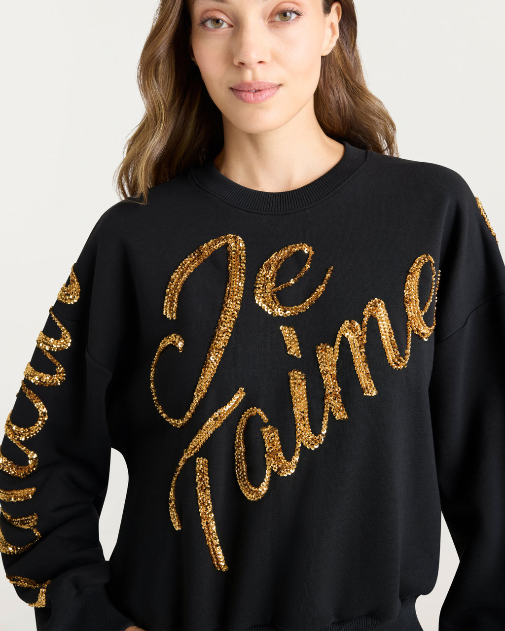 Crushed Sequin Loveletter Brandy Pullover