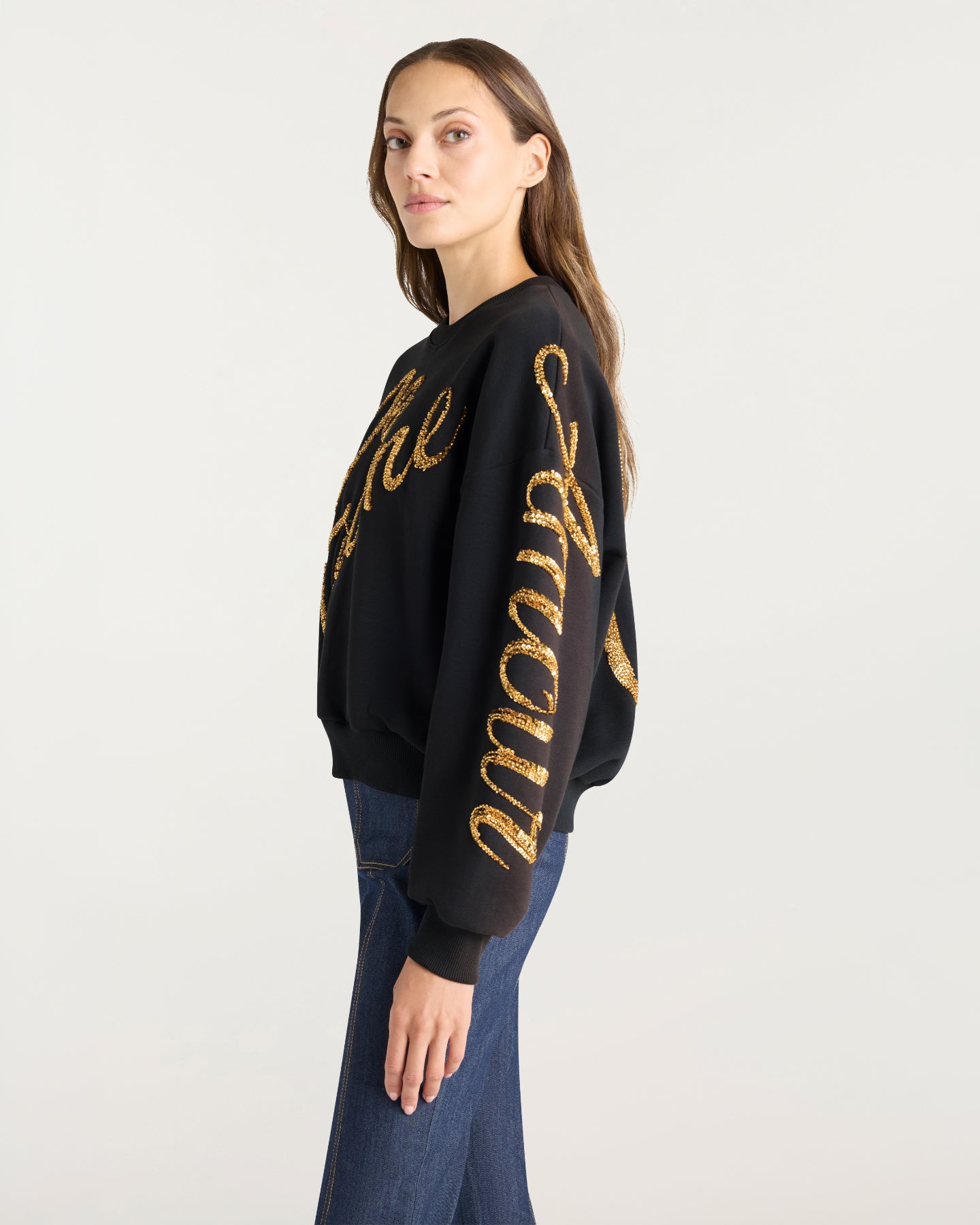 Crushed Sequin Loveletter Brandy Pullover