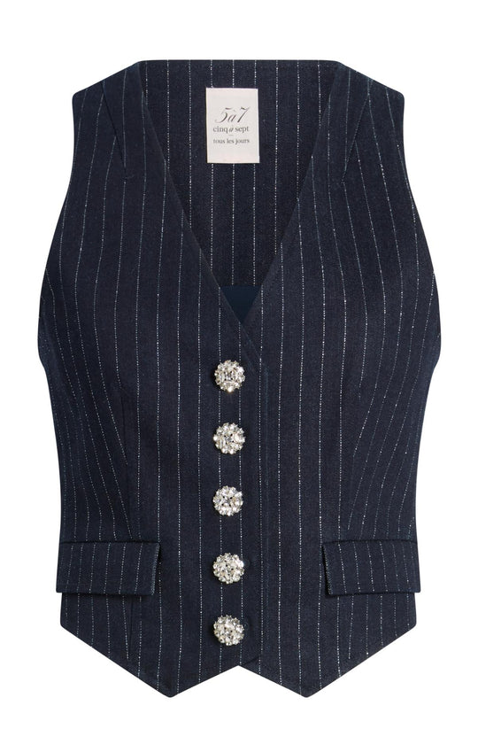 Metallic Pinstripe Anderson Vest