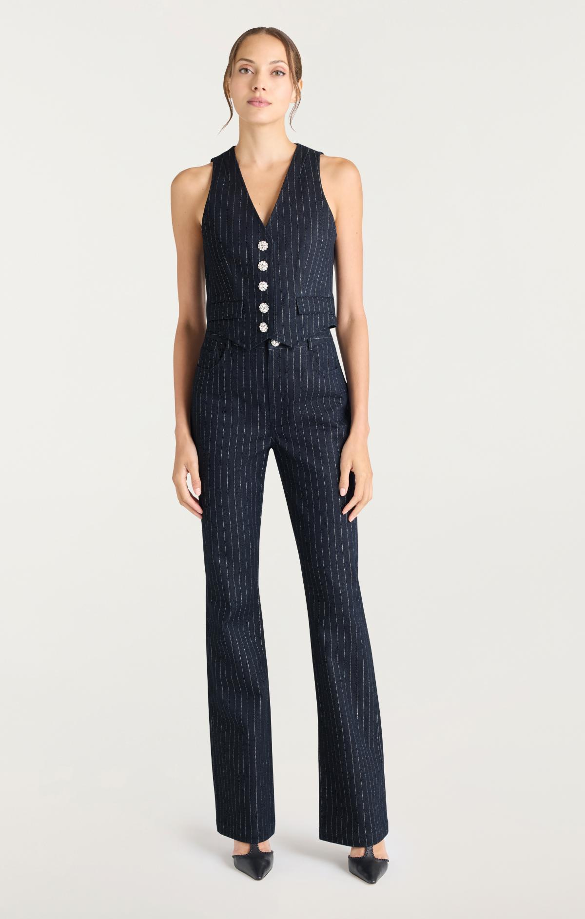 Metallic Pinstripe Anderson Vest