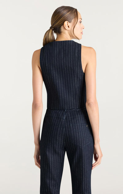 Metallic Pinstripe Anderson Vest