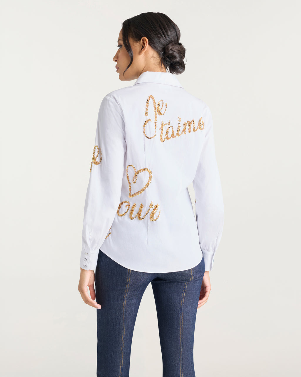 Crushed Sequin Loveletter Blanche Top