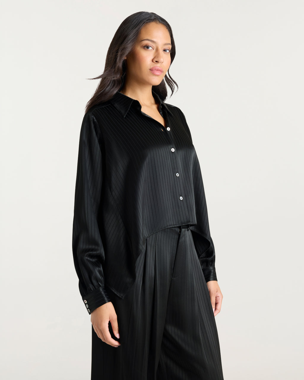 Georgia Satin Stripe Gasira Top