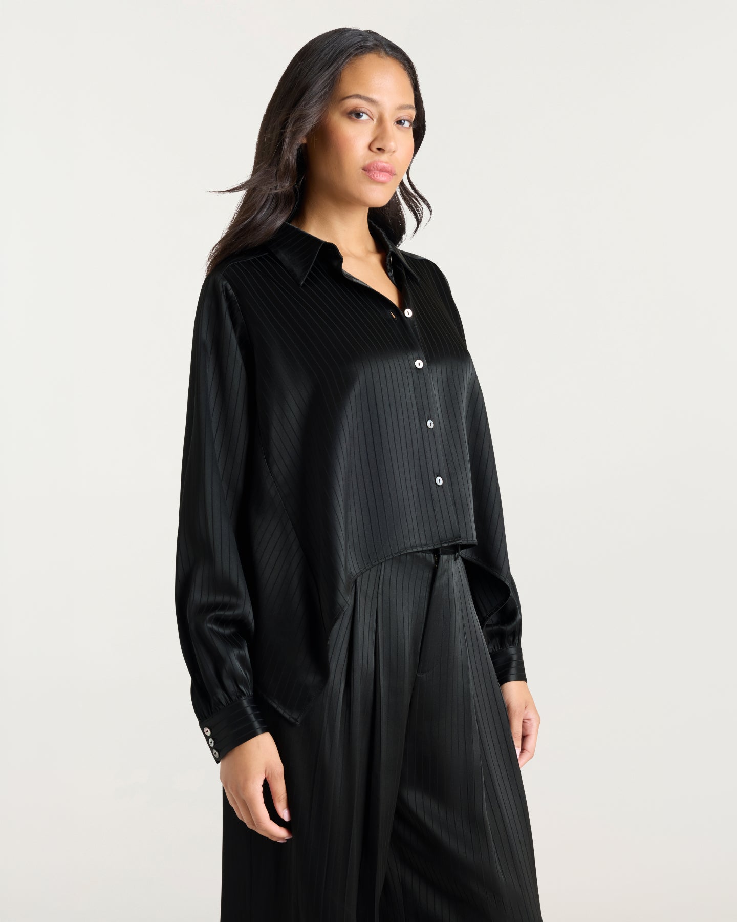 Georgia Satin Stripe Gasira Top