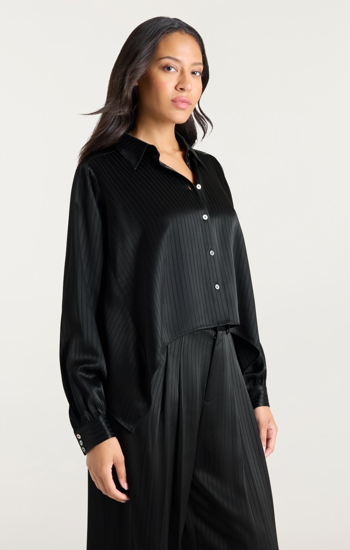 Georgia Satin Stripe Gasira Top