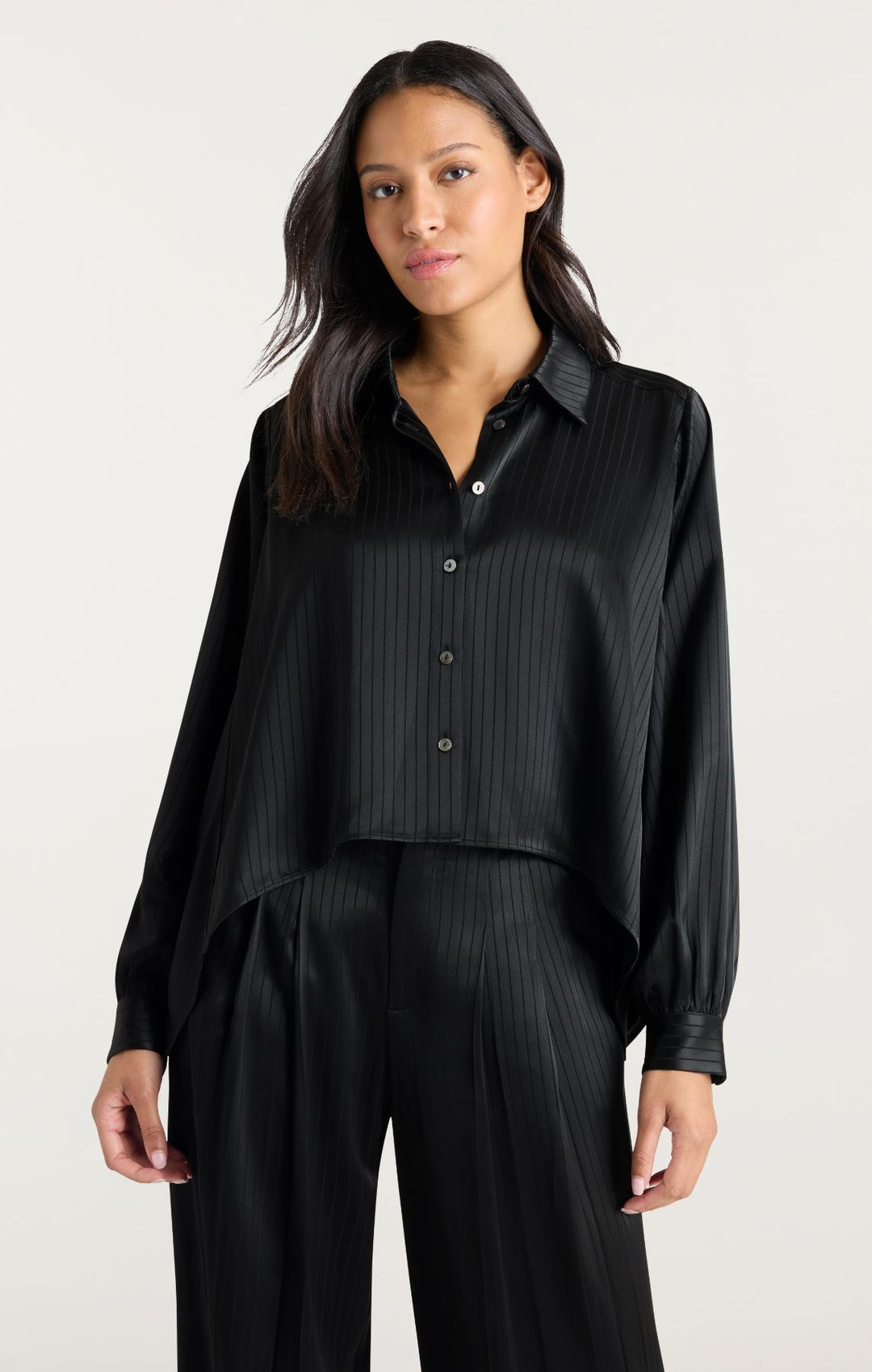 Georgia Satin Stripe Gasira Top – Cinq à Sept