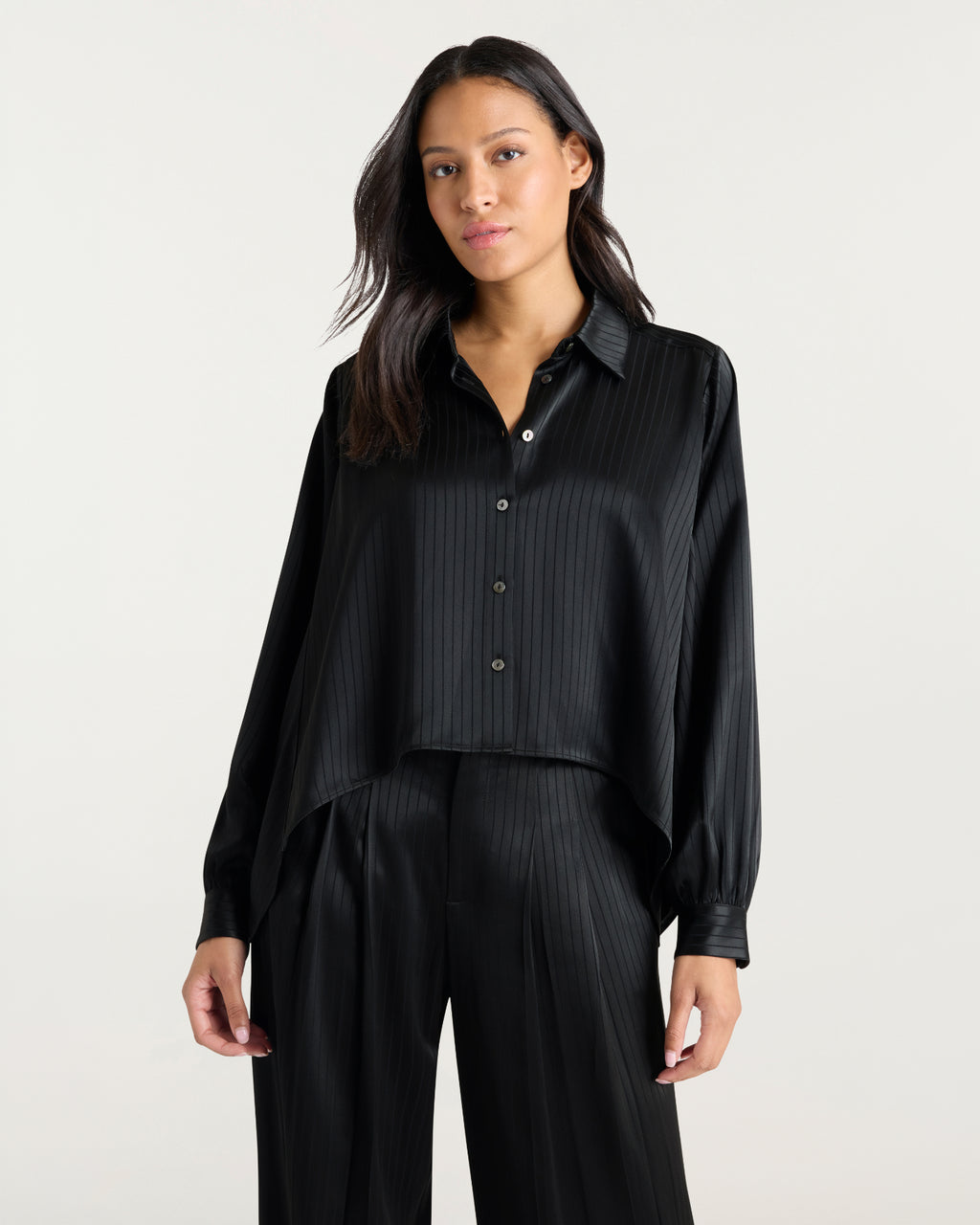 Georgia Satin Stripe Gasira Top