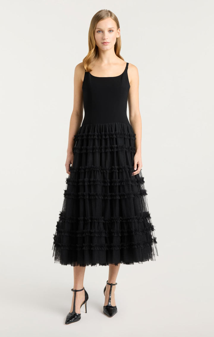 Cinq à Sept Women's Zoella Tulle Midi-Dress - Black