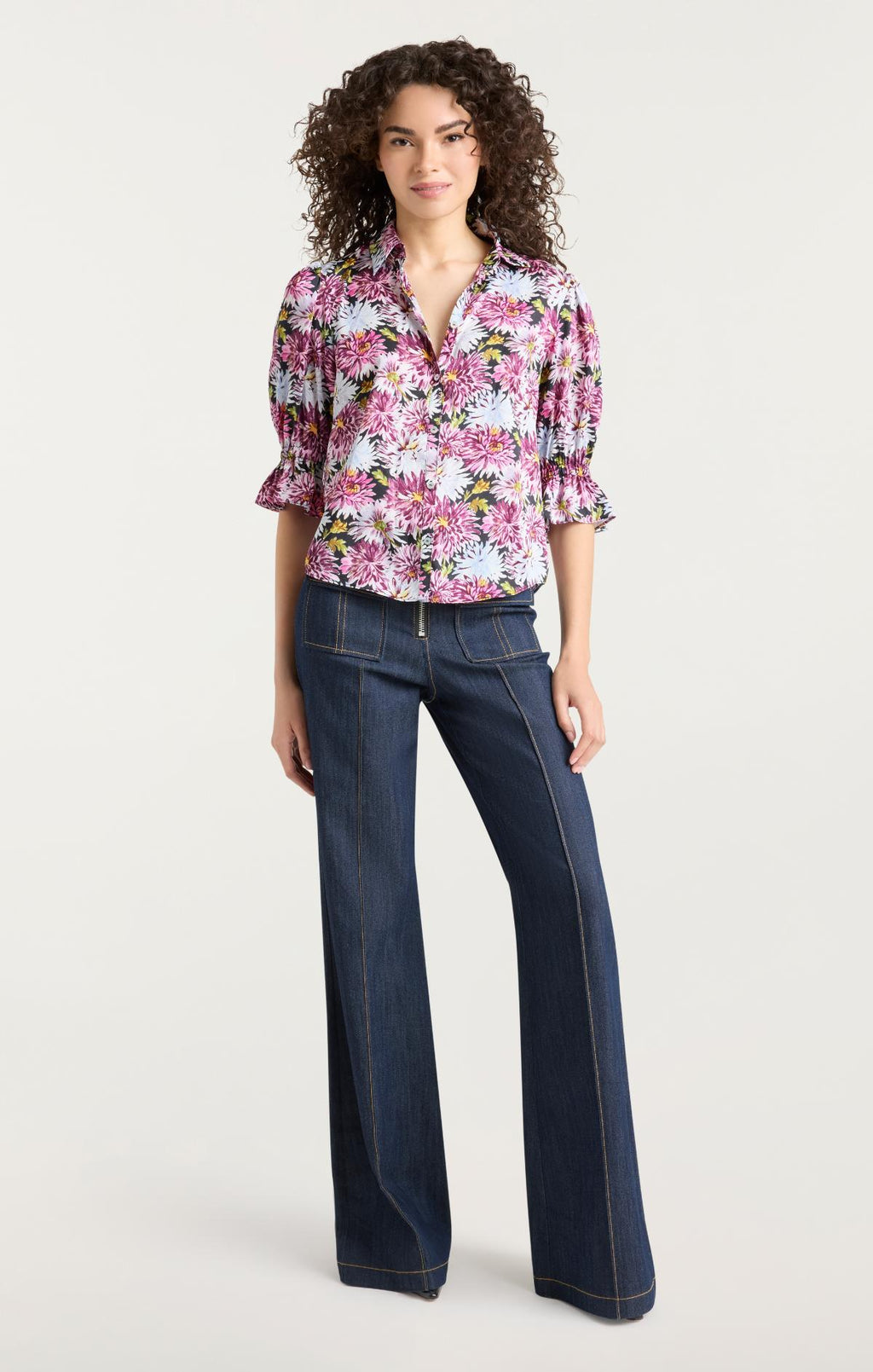 Dahlia Print Fiona Top
