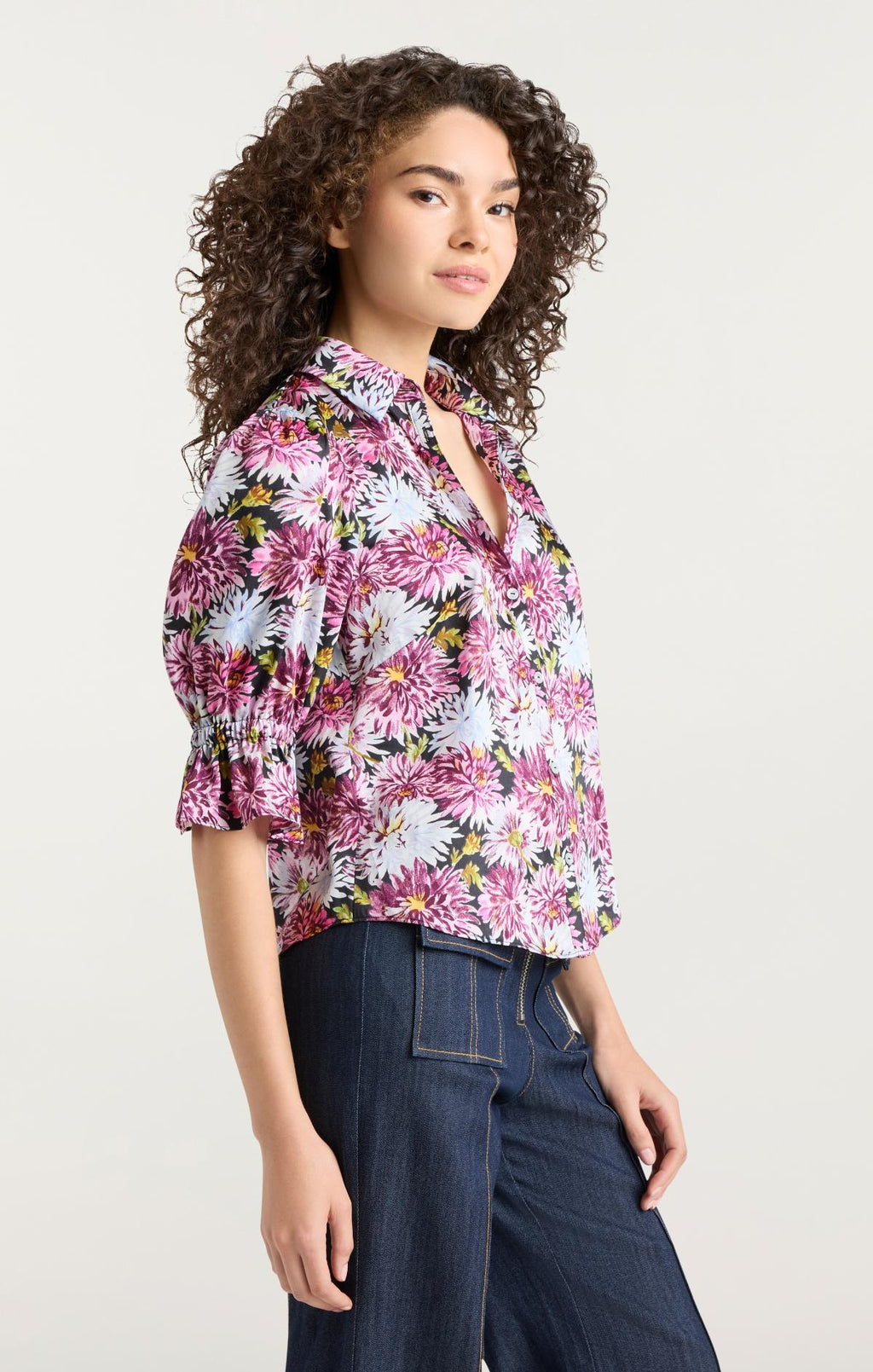 Dahlia Print Fiona Top