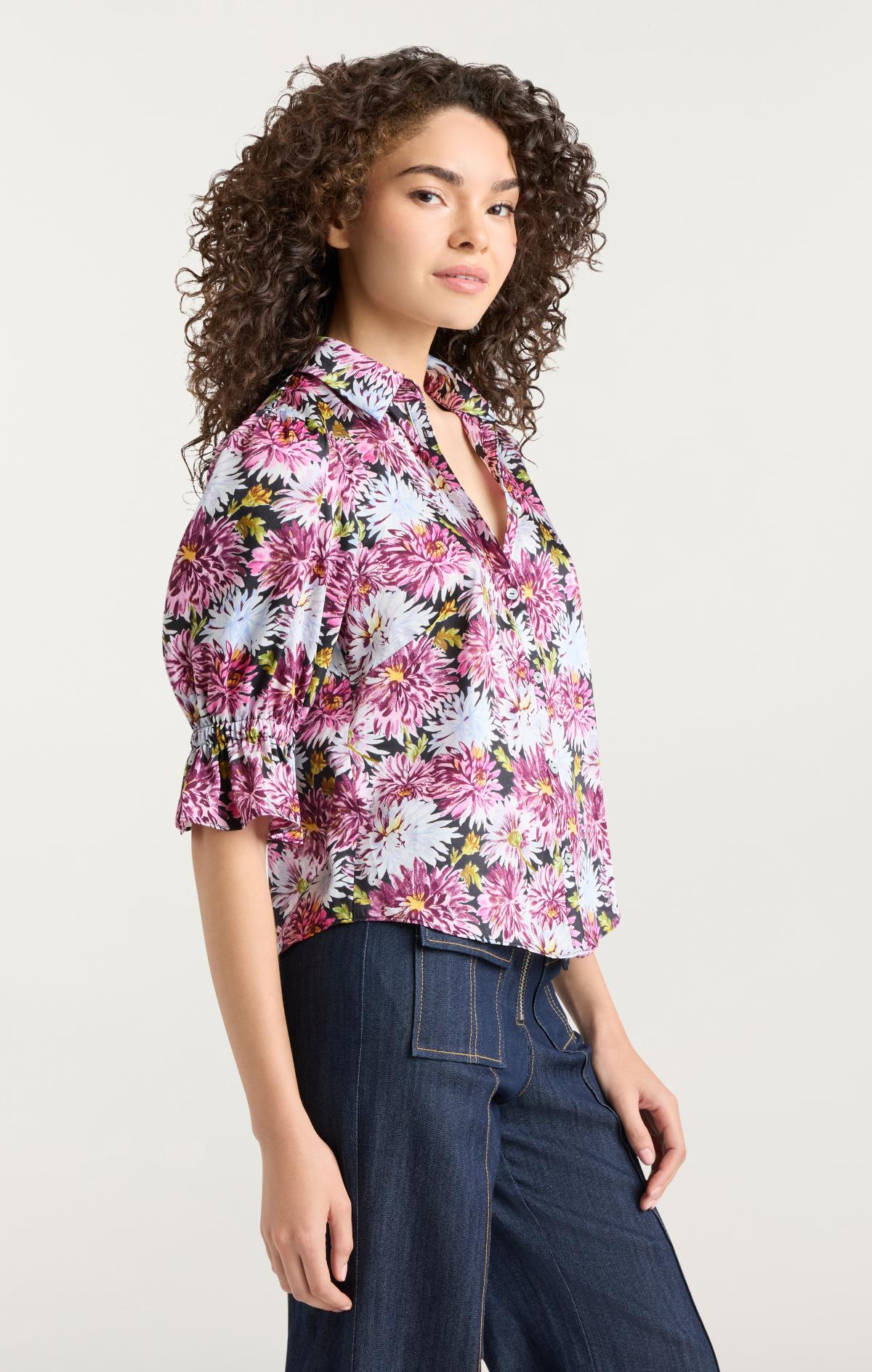 Dahlia Print Fiona Top