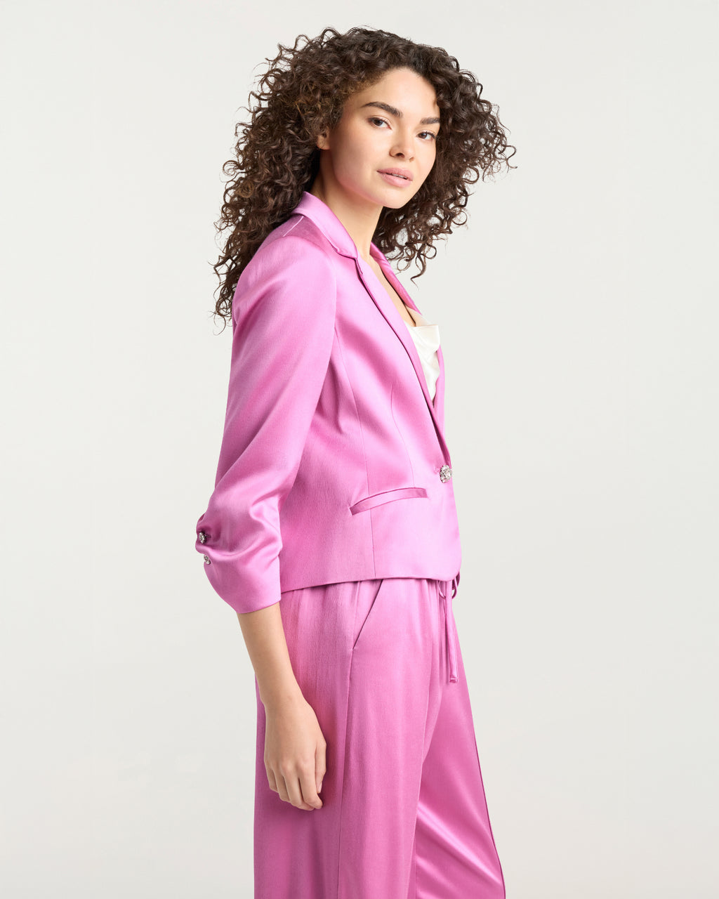 Textured Satin Le Petit Khloe Blazer