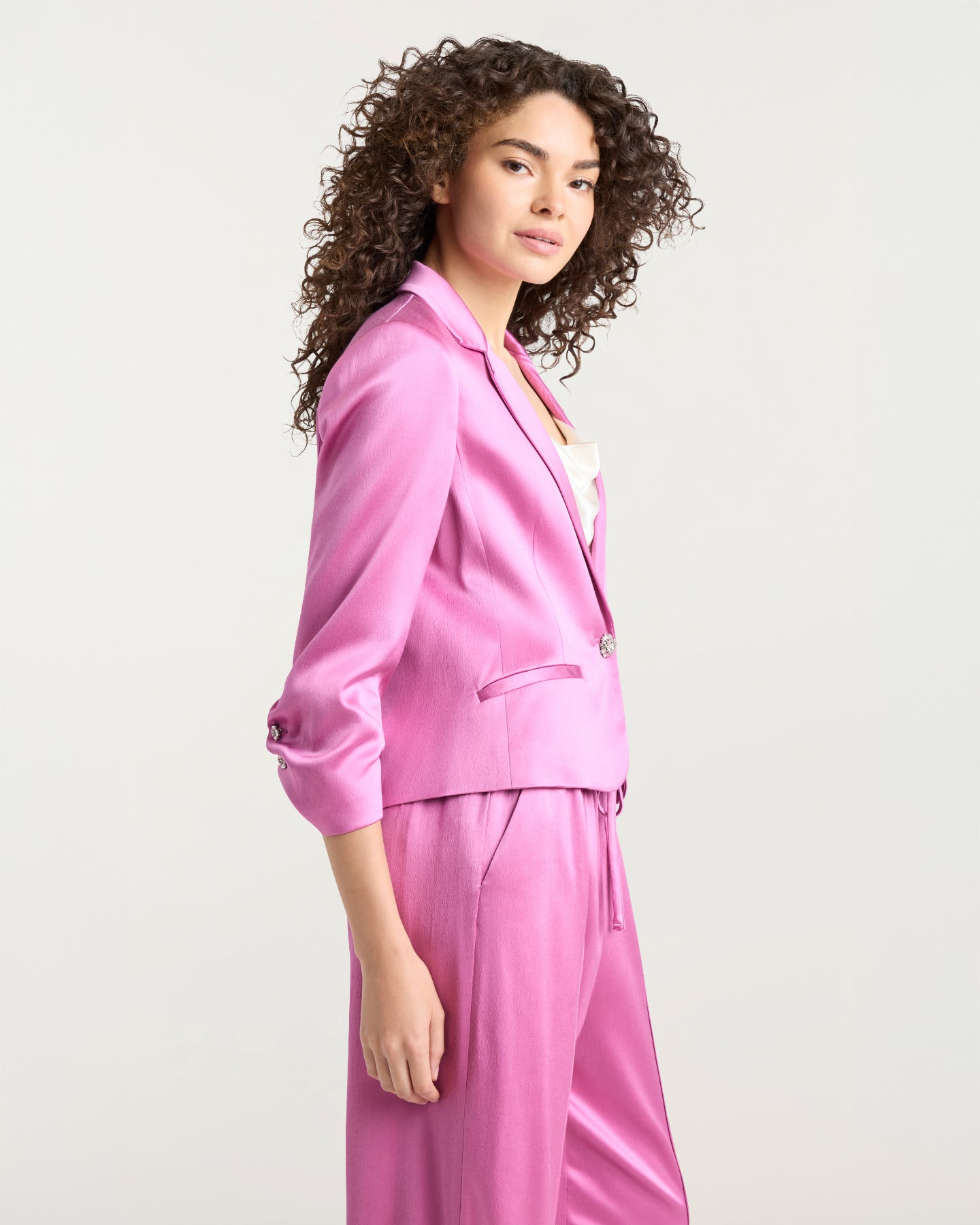 Textured Satin Le Petit Khloe Blazer