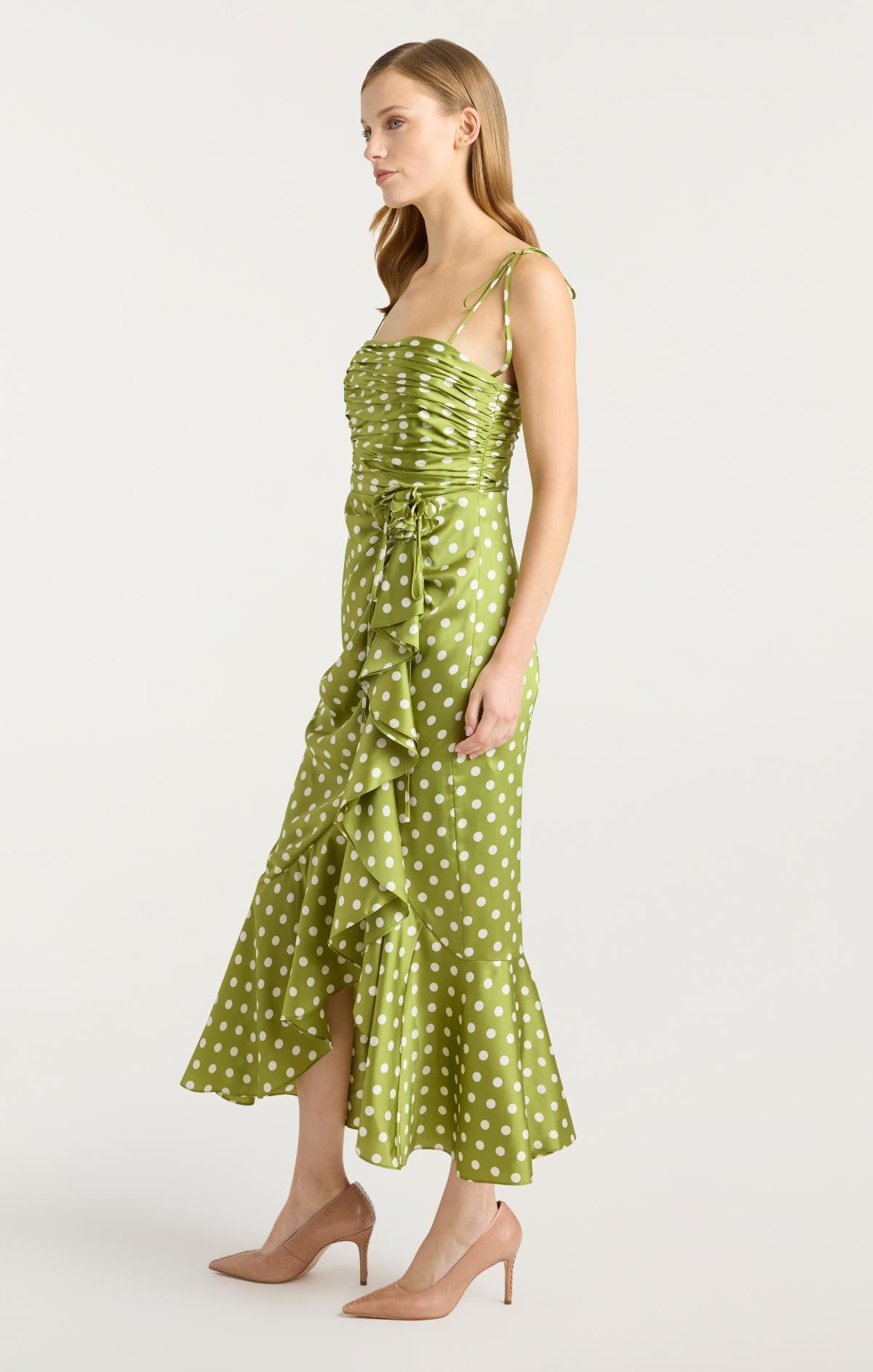 Cinq Sept Camille Polka Dot Dress - Pickle/ivory Cinq Sept Camille Polka Dot Dress - Pickle/ivory