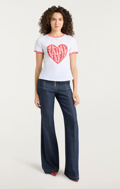 Je Taime Paris Shrunken Ringer Tee
